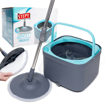 Mop Obrotowy Rotacyjny z Wiadrem Dwukomorowy Stepy All Clean